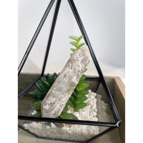 Quartz and dream amethyst double terminated polished point / wand crystal - Picture 3 of 8